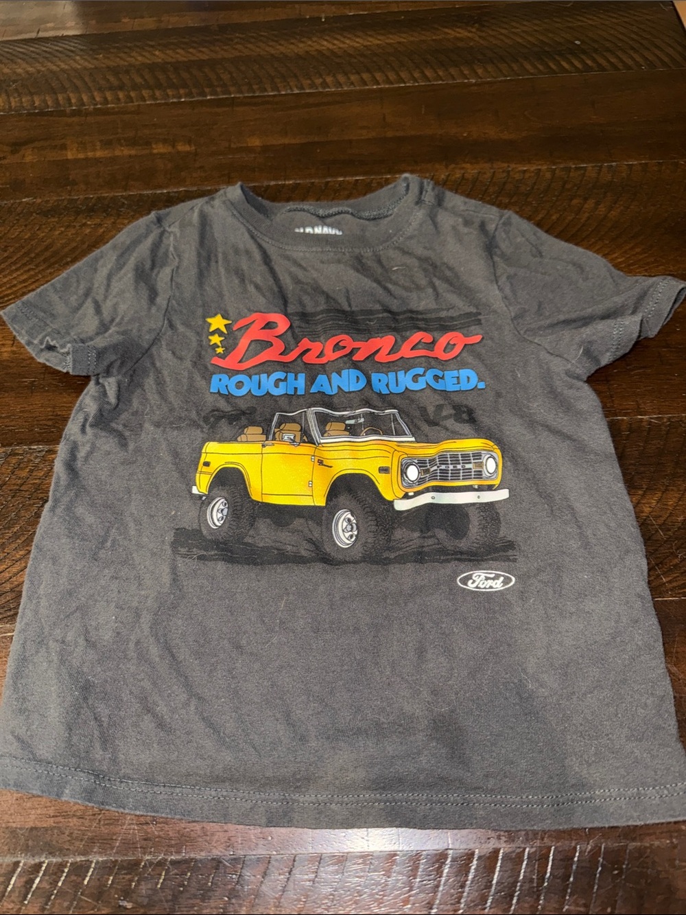Ford Charcoal Tee with Yellow Bronco Graphic